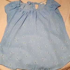 Blue short sleeve blouse